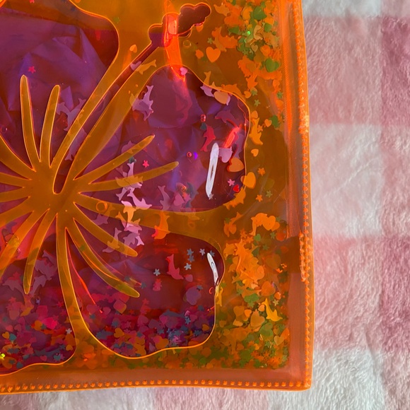 Electric bubblegum orange ink hibiscus tropical bag - Picture 2 of 5